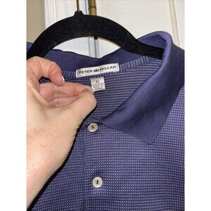 Peter Millar Polo 100% Cotton Purple With White Dots XL